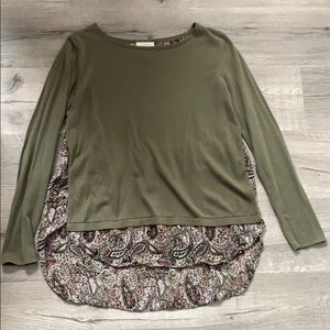 LOFT Long Sleeve Paisley Blouse
